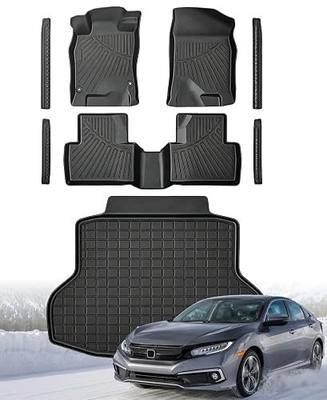 Floor Mats Compatible with Honda Civic 2016-2021(Only Sedan),All Weather Protection Duarble TPE Cargo Liner with Door Sill Guards Accessories Compatible with Honda Civic 2016-2021(Only Sedan)