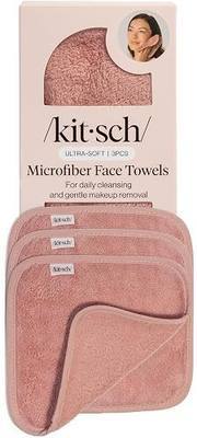 Kitsch Microfiber Face Towels 3pc Set – Reusable Clean Towels for Face for Daily Rotation, Soft Facial Towel, Gentle Cleanse Face Wipes Alternative, Super Absorbent Quick Dry Cloths - Terracotta