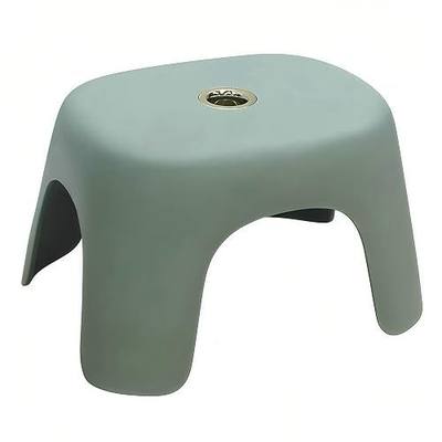 Small Plastic Step Stool - Heavy Duty ABS Shower Stool, Anti-Slip Bath Stool for Adults, Compact Foot Stool for Bathroom, Kitchen & Garden (Green)