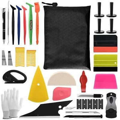 30PCS Vinyl Wrap Tool Kit, Car Wrap Tools with Magnets, Felt Squeegee, Gloves & Storage Pouch for Window Tint, PPF, Car Wrapping DIY Installation