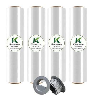 18" x 1500 Ft Heavy Duty Stretch Shrink Wrap with Handle, 80 Gauge, 4 Pack | 80Ga High-Stretch Shrink Wrap, Ergonomic Handle, Puncture-Proof. Heavy Duty Guard for Moving, Furniture, Pallets & Cargo