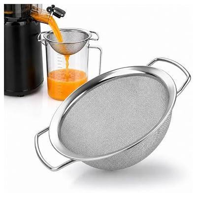 Juice Strainer for Nama J2 Cold Press Juicer, Fine Mesh Pulp Strainer After Juicing, 304 Stainless Steel Secondary Filter with Dual Handles, Easy Clean Juice Sieve for Cups and Pitchers
