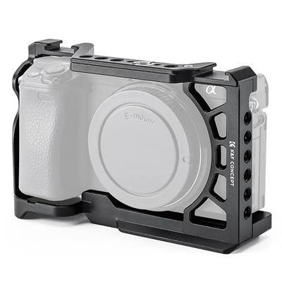 K&F CONCEPT Camera Cage Compatible with Sony Alpha 6500/6400/6300/6000 | Lightweight Design, with 1/4"-20 Threaded Hole, 3/8"-16 Threaded Hole, Quick Release Plate for Arca, Built-in Rubber Pad-CS04