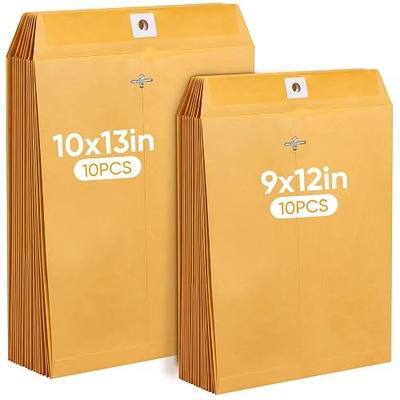 20 Pack Brown Kraft Clasp Envelopes, 10 Manilla Envelopes 9 x 12 and 10 Manilla Envelopes 10x13, 28 lb (105 gsm) Heavyweight Catalog Envelopes for Office, School & Business
