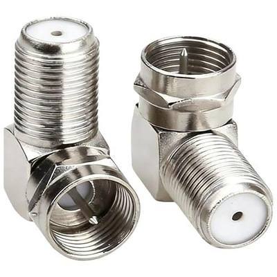90 Degree Coaxial Connector, Right Angle Coaxial Adapter F-Type, Female to Male RG6 Connector 2-Pack