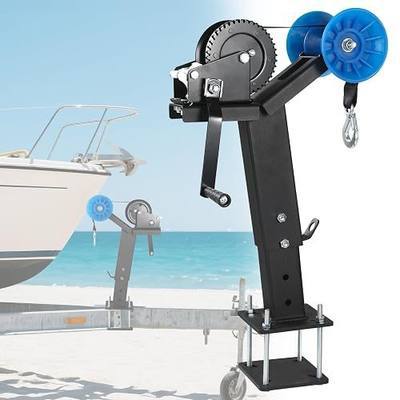 Adjustable Boat Trailer Winch Stand with Roller, 1200LB Boat Winch Compatible with 2.7"-4" W x 5" H Trailer Tongues, Steel Winch Holder for Jet Ski, Sailboat, Speedboat, Fishing Boat