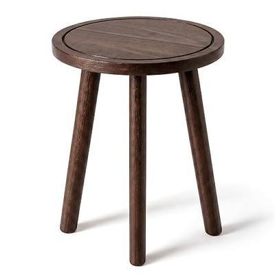 Tall Plant Stand Indoor, Mid Century Wood Plant Stool Plant Table for Large Plants, Home Decor Small Round Side End Table for Living Room Bedroom Balcony (Dark Brown, High: 16.7")