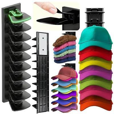 1Pack Upgraded 80% ABS Plastic Hat Organizer for Baseball Cap,Hat Rack Strong Adhesive Hat Holder for Wall Hold Up to 20 Hats,Multi-layer Hat Storage Shelf for Closet,Door,Bedroom
