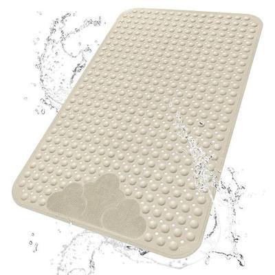 Extra Large Shower Foot Scrubber Mat, Yonala 47x32 Inch Non Slip Shower Mats for Elderly, Anti Slip Shower Mat with Suction Cups, Soft Trimmable TPE Shower Mat for Walk in Shower Stall, Heavy Mat