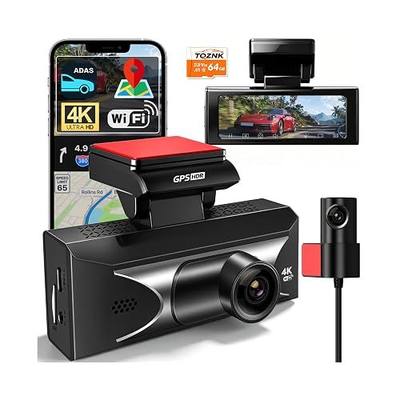 Dual Dash Cam Front 4K+2.5K Rear, 5.8GHz Wi-Fi, 20MB/s Fastest Download Speed with APP, WDR Night Vision, 2160P Dash Camera for Cars, 3" IPS, 24H Parking Mode, Free 64GB Card Included