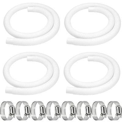4 Pcs 1.25" Pool Hose for Above Ground Pools, 59" Long Accessory Pool Pump Replacement Hoses with 8 Metal Clamps