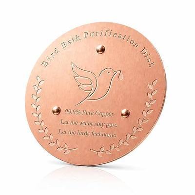 Bird Bath Copper Disk, Made of 99.99% Pure Copper, Reinforced with a Three-Point Support Design to Ensure Clean Water Quality All Year Round, Suitable for Copper Disk for Bird Bath
