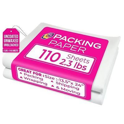 Packing Paper Sheets for Moving, 110 Sheets, 13.5 x 24 Inch, 2.3 lb | Unprinted packing paper for wrapping mugs, dishes, glassware, décor, and fragile items during moving, shipping, or storage