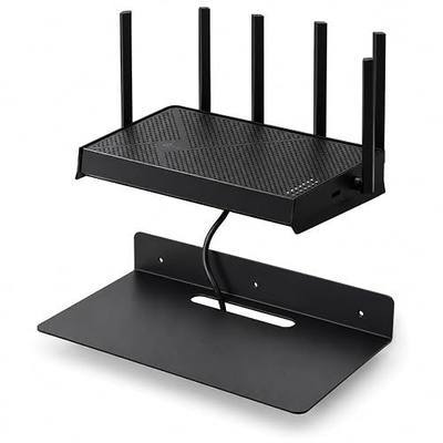 Metal Floating Wall Shelf for TP-Link BE6500 WiFi 7 Router, Heavy Duty Steel Wall Mounted Shelf with Cable Management