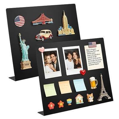 2 Pack Magnet Board,16.2" x 13" Magnetic Board,Metal Magnetic Bulletin Board,Magnet Display Stand for Home,School,Kitchen,Office