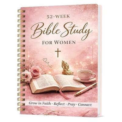 Bible Study Guide Journal Spiral Christian Book for Women,5.5" × 8" | Structured Study Guide,6 Themed Parts,52 Weeks,Self Care,Calm your heart,Inner Reflection for Emotional Peace, Christian Gift