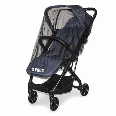 Mosquito Net for Stroller, 3 Pack, AMORBASE Durable Universal Fit Polyester Mesh Stroller Cover for Pack N Plays, Cradles, Breathable, Insect Barrier, Baby Summer Travel Protection (Black / 3 Pack)