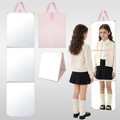 Foldable Full Length Travel Mirror, (49 * 11 in) Portable Shatterproof Hanging Mirror, Folding Full Length Travel Makeup Mirrors for Camping, RV, Dancers, Full Body Travel Mirror