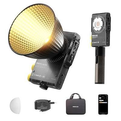 PHOTOOLEX 100W LED Video Light w 72WH Power Grip,Bi-Color Photography Light | CRI97+/TLCI98+/2700K-6500K/27000lux/m/15 Effects, for Professional Photo Studio, Vlogs, Podcasting & Streaming, Q100Lite