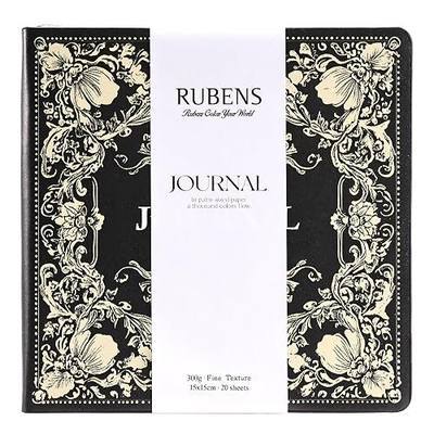 rubens Watercolor Journal, 5.9x5.9 inch Watercolor Sketchbook, 20 Sheets 100% Cotton Soft Cover Travel Sketchbook, 140lb/300gsm Acid-Free Hot Press Watercolor Papers for Watercolor, Gouache, Acrylic