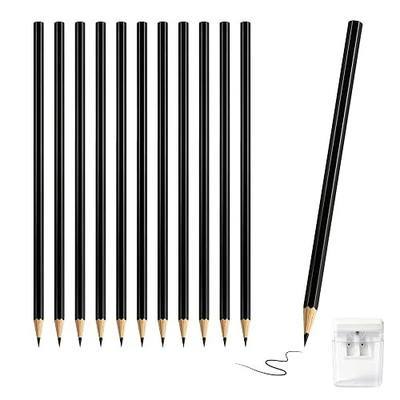 12 Piece Black Colored Pencils Set with Sharpener, Pre-Sharpened Professional Wooden Art Pencils for Artists Drawing and Sketching, Premium Colored Tone Supplies Delivering Detailed Painting(Black)