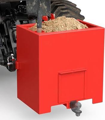 Heavy Duty Tractor Ballast Box, 800 Lb Capacity 3 Point Ballast Hitch Box with 2" Quick Hitch Receiver, Category 1 Compatible Steel Counterweight Box for Tractors, Loaders & Skid Steers