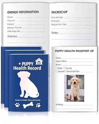 JOHSBYD 3 Pack Dog Vaccination Record Book, 5"x3.5" Puppy Health Booklet | 12 Sheets Each, Pet Medical Log Notebook for Doggy Health Tracking, Gift for Pet Lovers Doggy