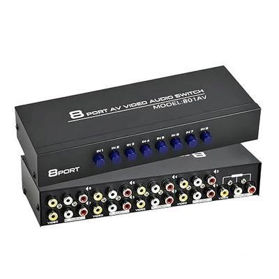 8-Port AV Switch RCA Audio Video Switcher Selector 8 in 1 Out Audio Selector Box for DVD TV Box STB Game Consoles