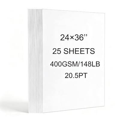 24x36” Large Poster Board, 400GSM Heavyweight Poster Paper Bulk, 25 Sheets White Display PosterBoards for School Office Company Craft Projects
