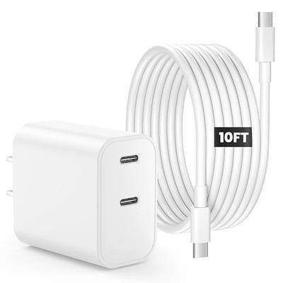 iPhone 17 16 15 Charger Fast Charging, 20W Dual Port USB C Charger Block | Type C Charger Fast Charging with 10FT USB C to C Cable for iPhone 17/17 Pro/17 Pro Max/16 15 Pro Max, Air, iPad Pro (White)