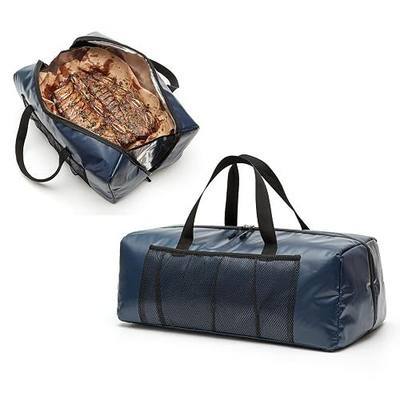 BBQ Blanket for Resting Meat,21in Insulated Brisket Bag,Grill Accessories | 150° Opening & Washable-Reusable insulated bag with Tool Storage-Leak-Proof, Heavy-Duty Handles for brisket,roast beef,turkey
