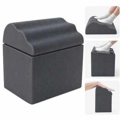 Foot Rest for Under Desk at Work, Ergonomic Footrest Stool, 3 Adjustable Heights Foam Cushion Pillow for Leg & Feet Support, Non-Slip Washable Cover for Office Gaming Chairs, Computer Desk, Home, Car