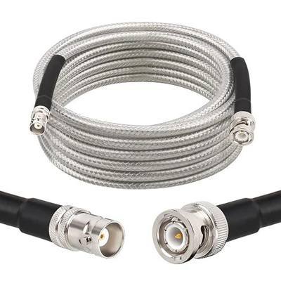 RG8X BNC Male to BNC Female Coax Cable 15FT, 50 ohm Ultra Low Loss RG8X Coaxial Cable Stranded Core for Antenna, RF Radio, Modem, Oscilloscope, Spectrum, Analyzer, Signal Generator