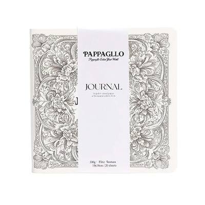 PAPPAGLLO Watercolor Journal 3.9” x 3.9”, 300gsm/140LB Hot Pressed Cotton Papers, 20 Sheets Mini Square Travel Sketching & Art Diary with Fine Texture for Wet Media - Heavyweight, Acid-Free & Durable