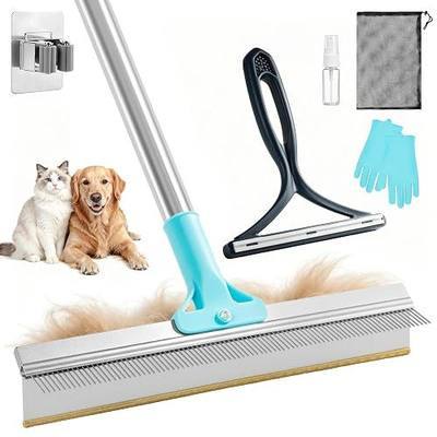 Carpet Rake for Pet Hair Remover with 53'' Adjustable Handle | Reusable Carpet Scraper, Pet Hair Remover for Rugs, Cat Mats, Pet Towers, Couch