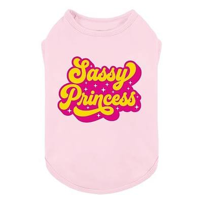 Fitwarm Sassy Princess Dog Shirt, Funny Summer Clothes for Small Dogs Girl, Sweet Pet Tshirt, Pink, Medium