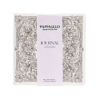PAPPAGLLO Watercolor Journal 5.9” x 5.9”, 300gsm/140LB Hot Pressed Cotton Papers, 20 Sheets Mini Square Travel Sketching & Art Diary with Fine Texture for Wet Media - Heavyweight, Acid-Free & Durable