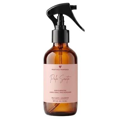 Palo Santo Luxury Small Space Air & Linen Freshener Spray - Palo Santo + Cedarwood - Artisan Blended Home Fragrance - Non Toxic Room Spray + Odor Eliminator - 4 oz Trigger Spray