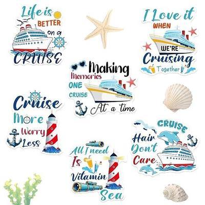 6PCS Cruise Door Decorations Magnetic, Large Nautical Cruise Door Magnets | Funny Carnival Sea Navigation Magnet for Cruise Door Refrigerator Car Computer