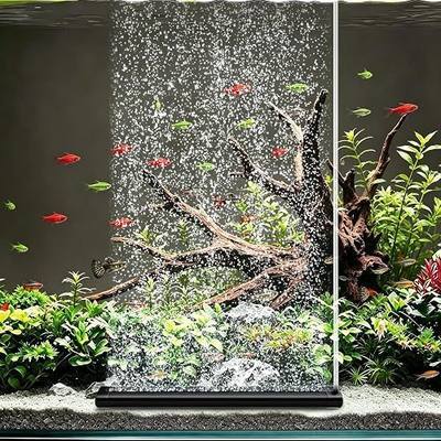 Aquarium Air Bubble Bar, Weighted Nano Mist Bubble Wall, Wider Clog-Resistant Design High Dissolved Oxygen Diffuser for Freshwater, Saltwater, Pond, Hydroponics