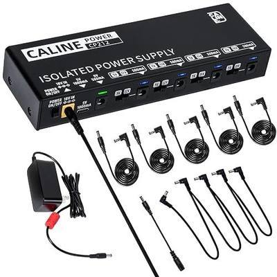 Caline True Isolated Pedal Power Supply CP-212,Switchable 9V/12V/15V/18V Guitar Pedal Power Supply, Mini 500ma PedalBoard Power With Type-C Outlet and 4 Way Daisy Chain