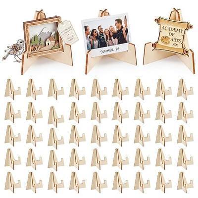 Amyhill 60 Pack Card Display Stands, 1.4" Mini Wooden Trading Card Stands Sports Cards Holder Easel Display Stand for Photocard Photo Medal Badges Challenge Coins Bible verse Cards Signs Collection
