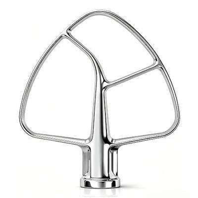 Stainless Steel Flat Beater for Kitchenaid 4.5/5 Qt Tilt Head Stand Mixer, Paddle attachment for KSM45, KSM75, KSM90,KSM150, Heavy Duty, Dishwasher Safe, Polishing Surfece