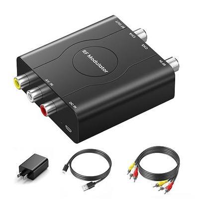 RF Modulator for TV, RCA to RF Coaxial Adapter with 3.3ft RCA Cable, Channel 3/4 Switch for VHS/VCR/DVD Players Game Consoles, Converts AV Composite Video to Analog NTSC (Dark Grey)