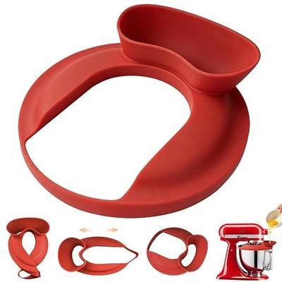 Pouring Shield for KitchenAid Stand Mixer, Silicone Splash Guard Cover Fits 4.5 to 5 QT Tilt-Head, Upgraded Full-Cover Splatter Guard with Wide Chute, Food-Grade Accessories for KitchenAid Mixer