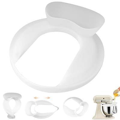 Pouring Shield for KitchenAid Stand Mixer, Silicone Splash Guard Cover Fits 4.5 to 5 QT Tilt-Head, Upgraded Full-Cover Splatter Guard with Wide Chute, Food-Grade Accessories for KitchenAid Mixer