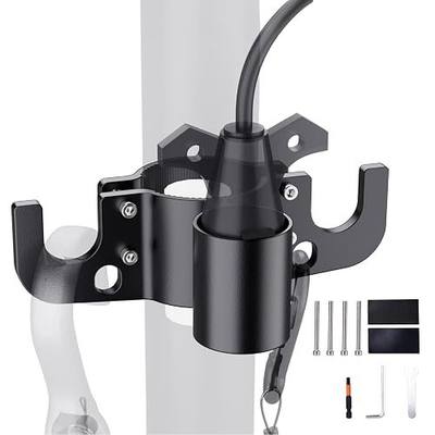 Upgraded Aluminum Trailer Towing Chain Organizer with 7-Way Plug Holder, Heavy Duty Towing Organizer for 2" & 2-1/4" Tongue Jack, RV, Anti-Rust Camper Hitch Cable Wire Management Accessories