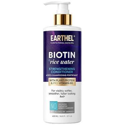 Biotin & Rice Water Hair Growth Conditioner for Fine & Thinning Hair | Deep Conditioning & Thickening with Plant Protein & Pro-Vitamin B5 - Softens, Smooths, Detangles & Boosts Shine - 13.5 fl oz