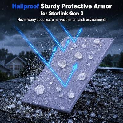 for Starlink Gen 3 Protective Cover Case, Liquid Silicone Case with 2 Eraser Cleaning Sponges, Anti-Hail Waterproof Shockproof Starlink Accessories for Standard Dish, for RV Car Camping Outdoor (Grey)