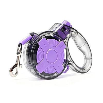 16 ft Retractable Dog Leash, Transparent Design, Up to 55 lbs | 360° Anti-Tangle, One-Handed Brake, Heavy Duty Nylon Tape, Suitable for Small & Medium Dogs